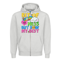 Dove Grey bit of a mess but doin my best Zipper Hoodie - NancyCooperArtShop
