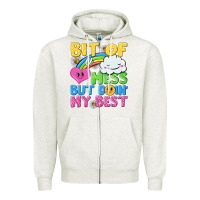 Oatmeal Heather bit of a mess but doin my best Zipper Hoodie - NancyCooperArtShop