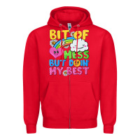 Red bit of a mess but doin my best Zipper Hoodie - NancyCooperArtShop