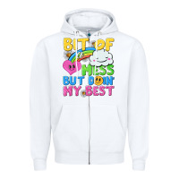 White bit of a mess but doin my best Zipper Hoodie - NancyCooperArtShop