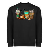 Black skeleton coffee cups Heavyweight Sweatshirt - Zillion Design Studio