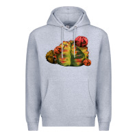 Heather Grey Gymnocalycium Variegated Cactus Premium Hoodie - LillyAllenDesigns