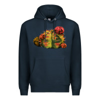Navy Gymnocalycium Variegated Cactus Premium Hoodie - LillyAllenDesigns