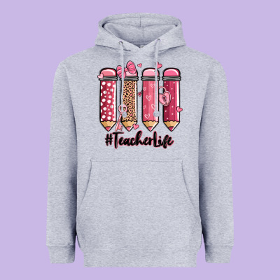 Valentine's Day Teacher Life Pencils Heavyweight Hoodie Designed By Maliassmallbusiness