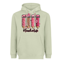 Matcha valentine's day teacher life pencils Heavyweight Hoodie - MaliasSmallBusiness