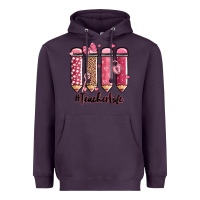 Plum valentine's day teacher life pencils Heavyweight Hoodie - MaliasSmallBusiness