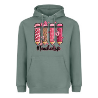 Sage valentine's day teacher life pencils Heavyweight Hoodie - MaliasSmallBusiness