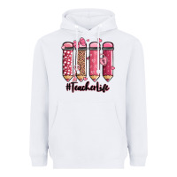White valentine's day teacher life pencils Heavyweight Hoodie - MaliasSmallBusiness