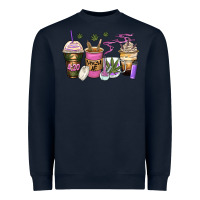 Navy weed coffee cups Heavyweight Sweatshirt - Zillion Design Studio