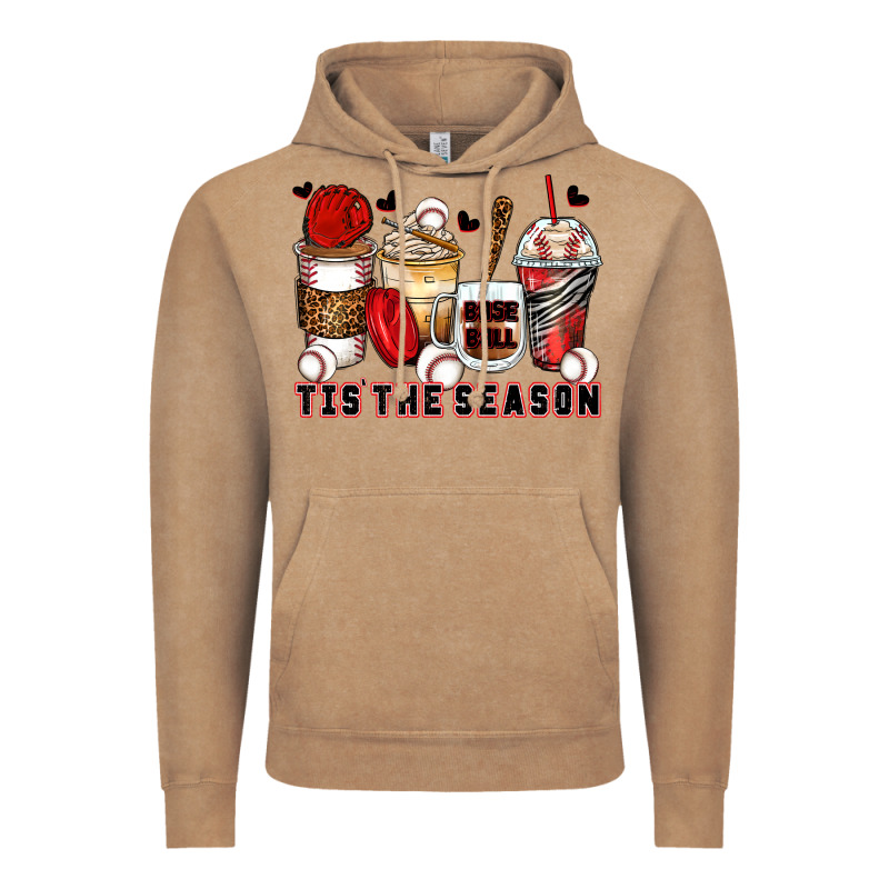 Tis' The Season Baseball Coffee Cups Vintage Hoodie by Zillion Design Studio | Teevron