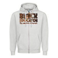 Dove Grey black educator by popular demand Zipper Hoodie - NancyCooperArtShop