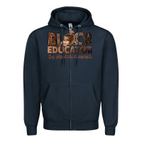 Navy black educator by popular demand Zipper Hoodie - NancyCooperArtShop