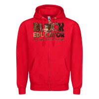 Red black educator by popular demand Zipper Hoodie - NancyCooperArtShop
