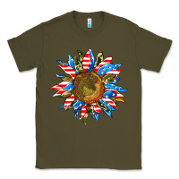 Army Green sunflower front Classic Tee - AdoDesignShop