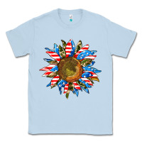 Dusty Blue sunflower front Classic Tee - AdoDesignShop