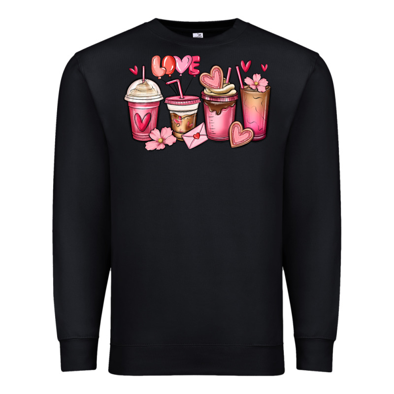Valentines Day Coffee Cups Premium Sweatshirt by MaliasSmallBusiness | Teevron