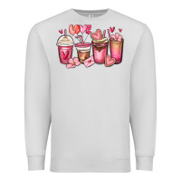 Dove Grey valentines day coffee cups Premium Sweatshirt - MaliasSmallBusiness