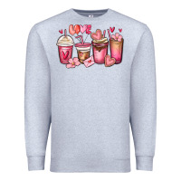 Heather Grey valentines day coffee cups Premium Sweatshirt - MaliasSmallBusiness