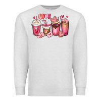 Oatmeal Heather valentines day coffee cups Premium Sweatshirt - MaliasSmallBusiness