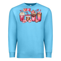 Ocean Blue valentines day coffee cups Premium Sweatshirt - MaliasSmallBusiness