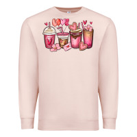 Pale Pink valentines day coffee cups Premium Sweatshirt - MaliasSmallBusiness