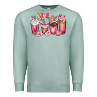 Seafoam valentines day coffee cups Premium Sweatshirt - MaliasSmallBusiness