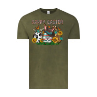 Vintage Olive Western Happy Easter Vintage Tee - Neo Western