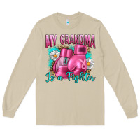 Mushroom Breast Cancer My Grandma Is A Fighter Long Sleeve Tee - Artiststas