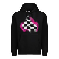 Black race flag glitter patch Premium Hoodie - AdoDesignShop
