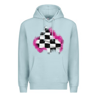 Blue Mist race flag glitter patch Premium Hoodie - AdoDesignShop