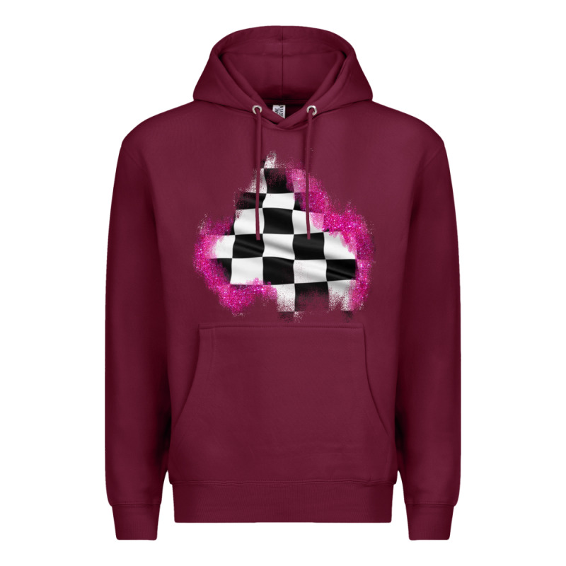 Race Flag Glitter Patch Premium Hoodie by AdoDesignShop | Teevron