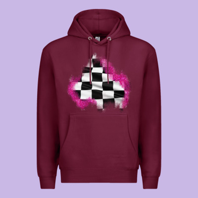 Race Flag Glitter Patch Premium Hoodie Designed By Adodesignshop