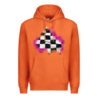 Carrot race flag glitter patch Premium Hoodie - AdoDesignShop