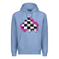 Colony Blue race flag glitter patch Premium Hoodie - AdoDesignShop