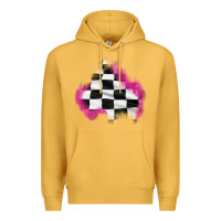Mustard race flag glitter patch Premium Hoodie - AdoDesignShop