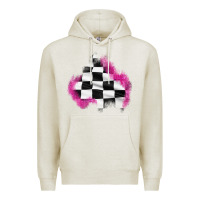 Oatmeal Heather race flag glitter patch Premium Hoodie - AdoDesignShop