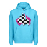 Ocean Blue race flag glitter patch Premium Hoodie - AdoDesignShop