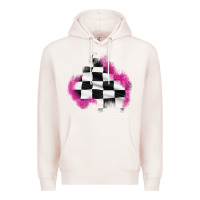 Pale Pink race flag glitter patch Premium Hoodie - AdoDesignShop