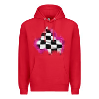 Red race flag glitter patch Premium Hoodie - AdoDesignShop