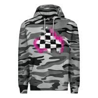 Slate Camo race flag glitter patch Premium Hoodie - AdoDesignShop