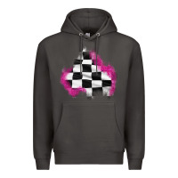 Smoke race flag glitter patch Premium Hoodie - AdoDesignShop