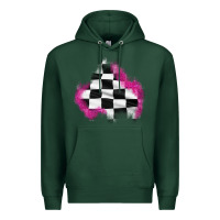 Sports Green race flag glitter patch Premium Hoodie - AdoDesignShop