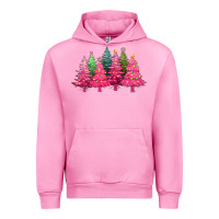 Fuchsia Pink christmas tress with lights Urban Hoodie - texasbilliewilder