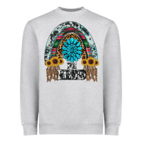 Heather Grey western rainbow  be kind Heavyweight Sweatshirt - RanaPortraitStore