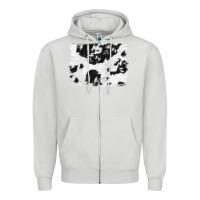 Dove Grey black and white cowhide backround Zipper Hoodie - NancyCooperArtShop