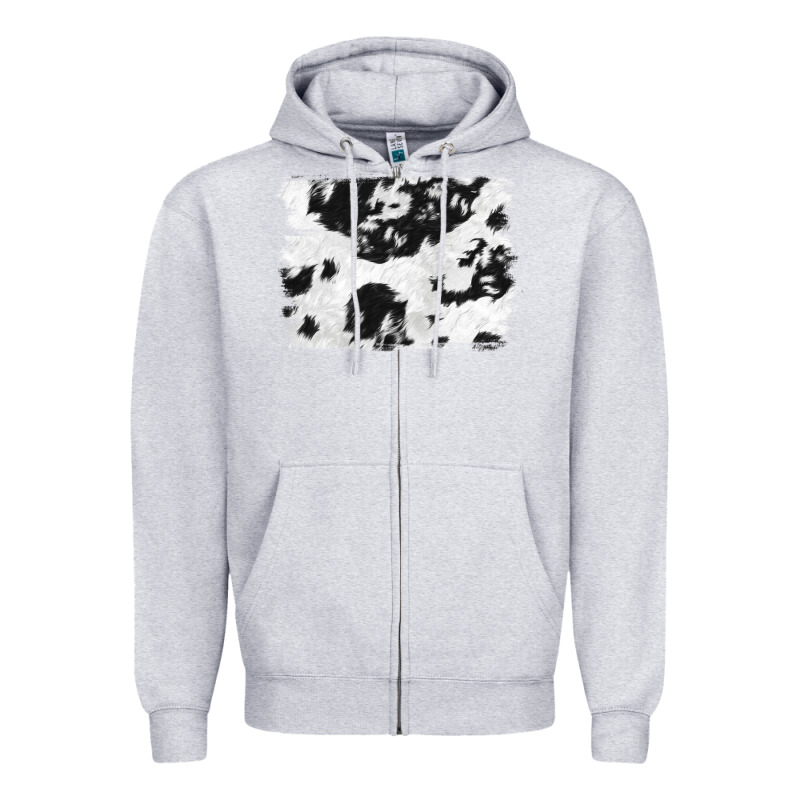 Black And White Cowhide Backround Zipper Hoodie by NancyCooperArtShop | Teevron
