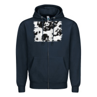 Navy black and white cowhide backround Zipper Hoodie - NancyCooperArtShop