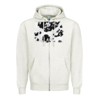 Oatmeal Heather black and white cowhide backround Zipper Hoodie - NancyCooperArtShop