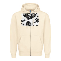 Sandshell black and white cowhide backround Zipper Hoodie - NancyCooperArtShop