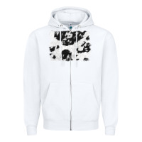 White black and white cowhide backround Zipper Hoodie - NancyCooperArtShop